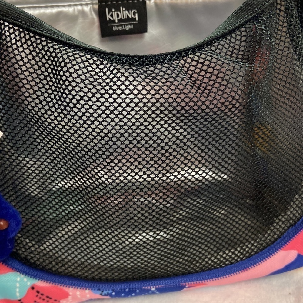 Kipling Live Light Lunch Bag Geometric Design With Monkey NWT - Picture 12 of 13